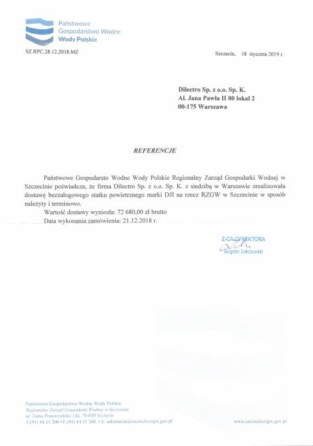 Referencje Dilectro - Państwowe Gospodarstwo Wodne Wody Polskie